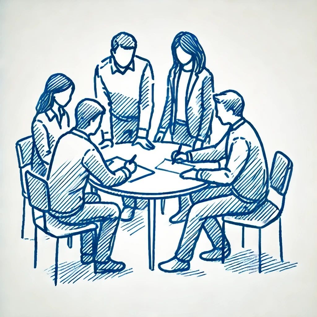L'équipe ADJUVANT CONSULTING collaborant au bureau